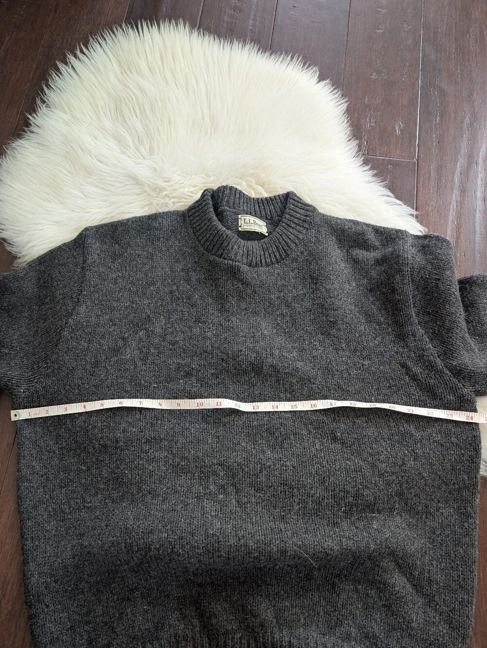 LL Bean Charcoal Gray *Wool* Crewneck Sweater Estimated Men's XL